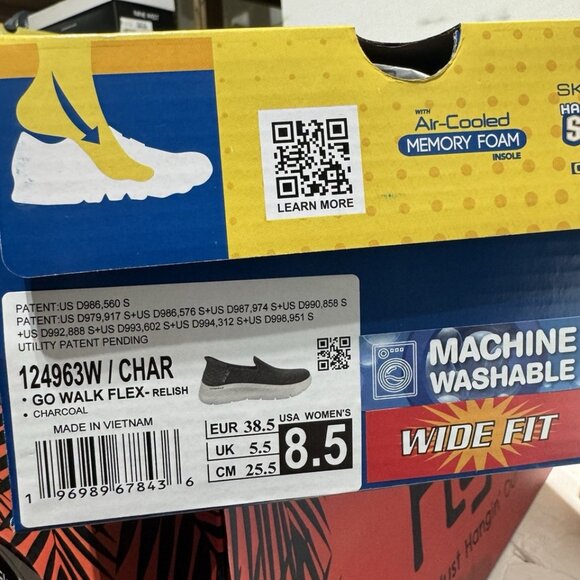 Skechers Womens Go Walk Flex Relish Sneaker Charcoal Size 6.5 Wide - Picture 6 of 6